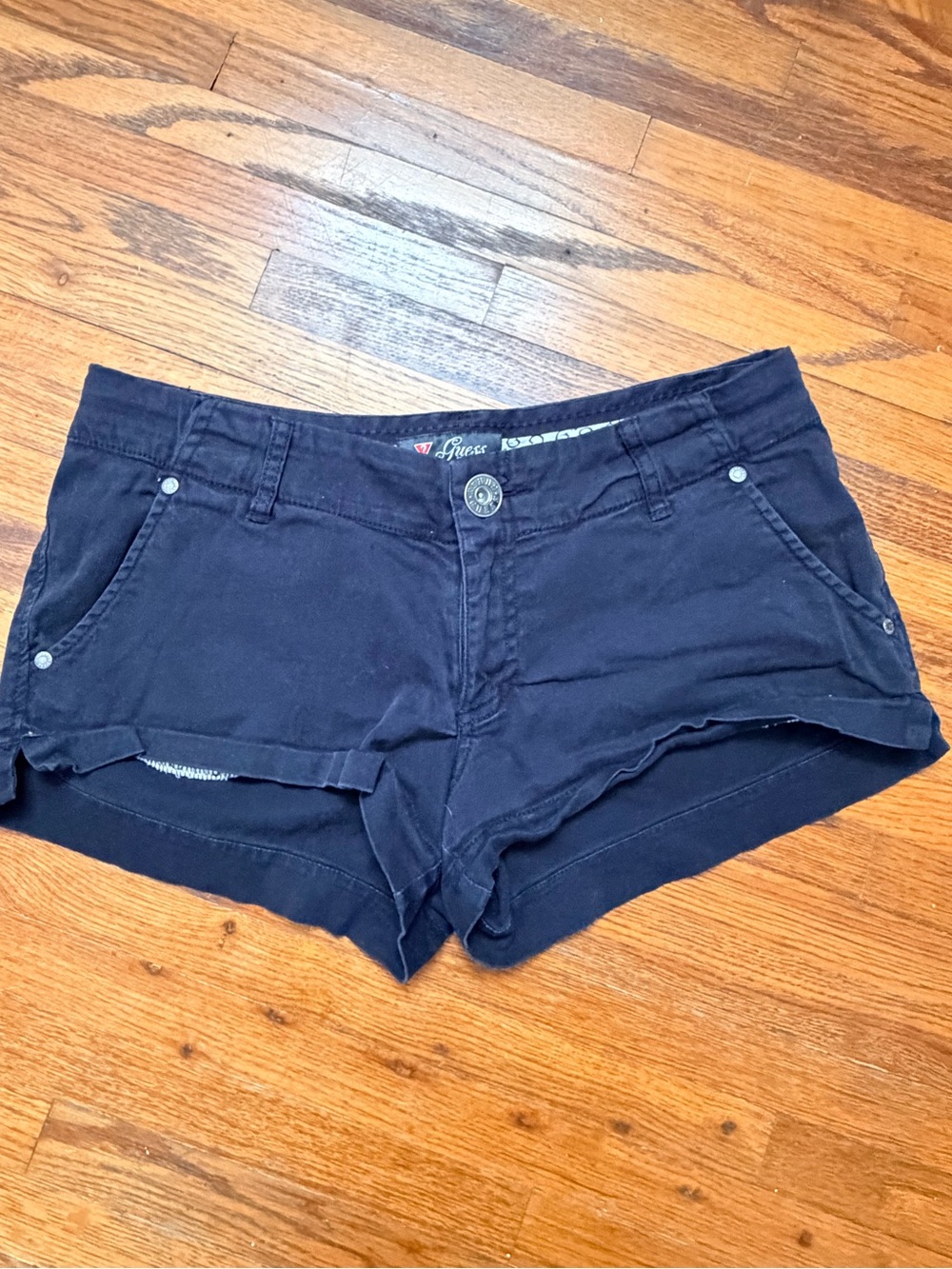 GUESS Black Denim Cutoff Shorts Waist 29